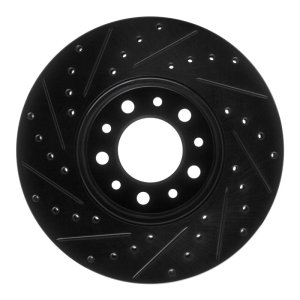 Ford Windstar Brake Rotor (1) - Front Right - R1 Concepts - Drilled & Slotted - Black - `99-`03